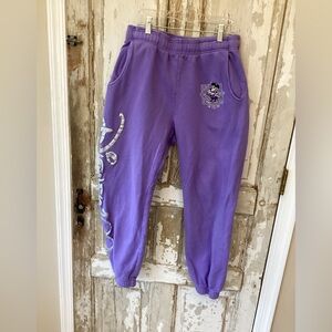 Disney 100 Purple Joggers with Leg Design Featuring Mickey Mouse - Small